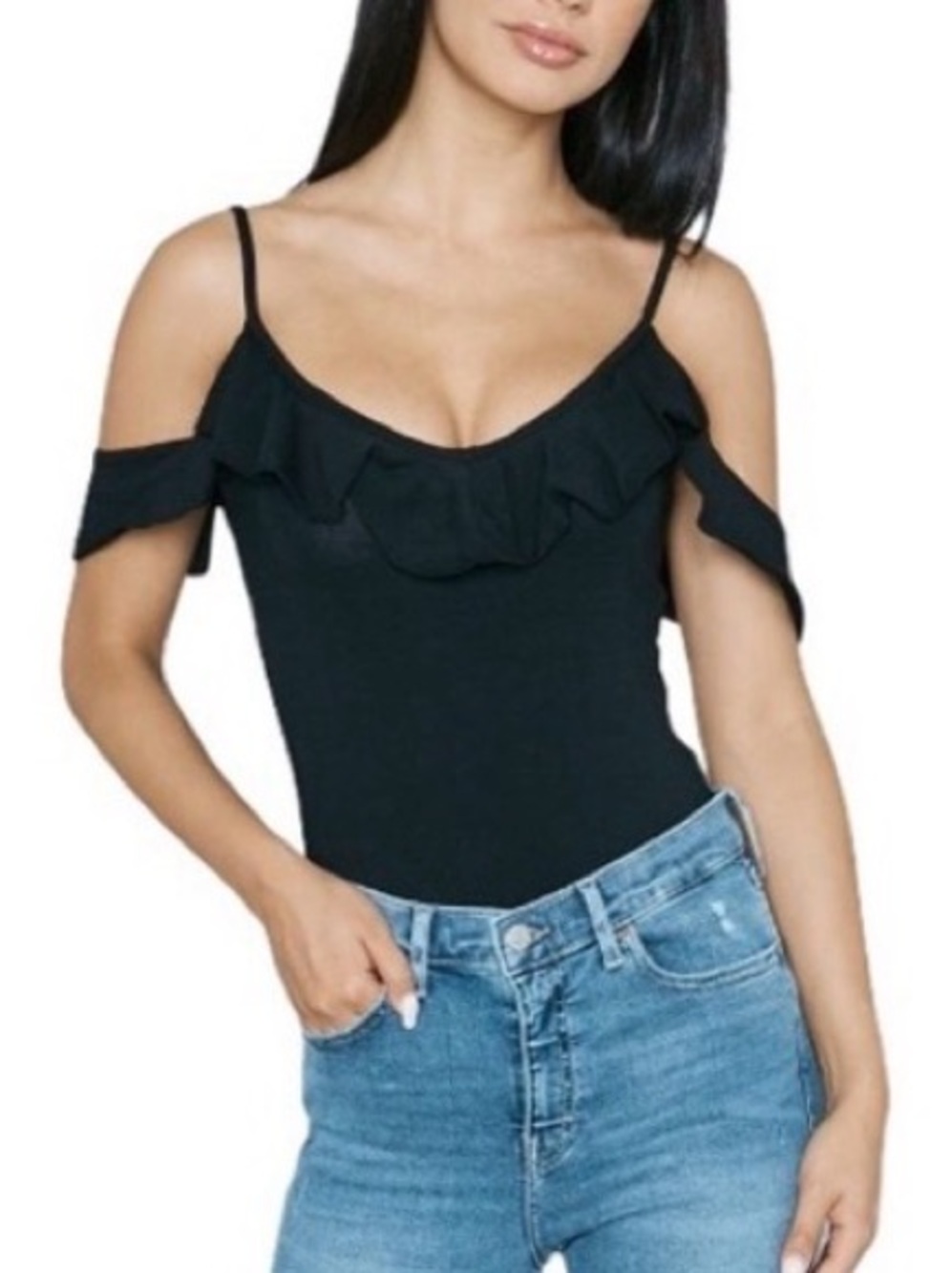 Fairygrunge Whimsigoth Ruffle Cold Shoulder Cami Asymmetrical Black Garage XS